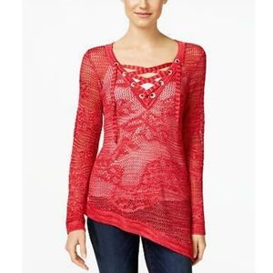 INC Open Knit Assymetrical Top